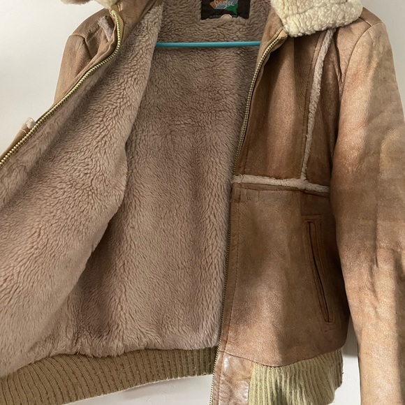 Vintage Garsel Suede Bomber Jacket, Size 38 (small) Distressed - Picture 2 of 5